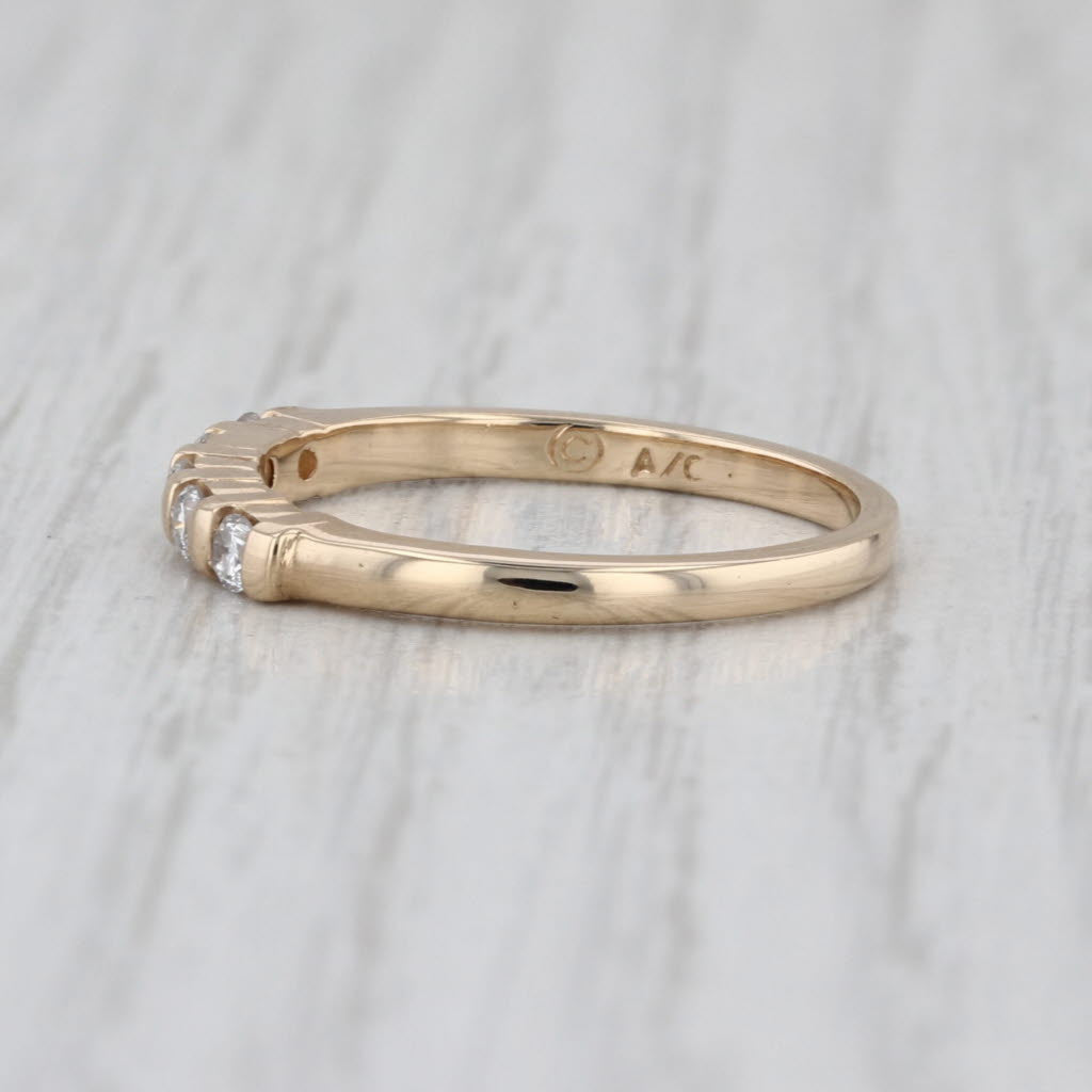 0.20ctw Diamond Wedding Band 14k Yellow Gold Size 7.25 Stackable Ring