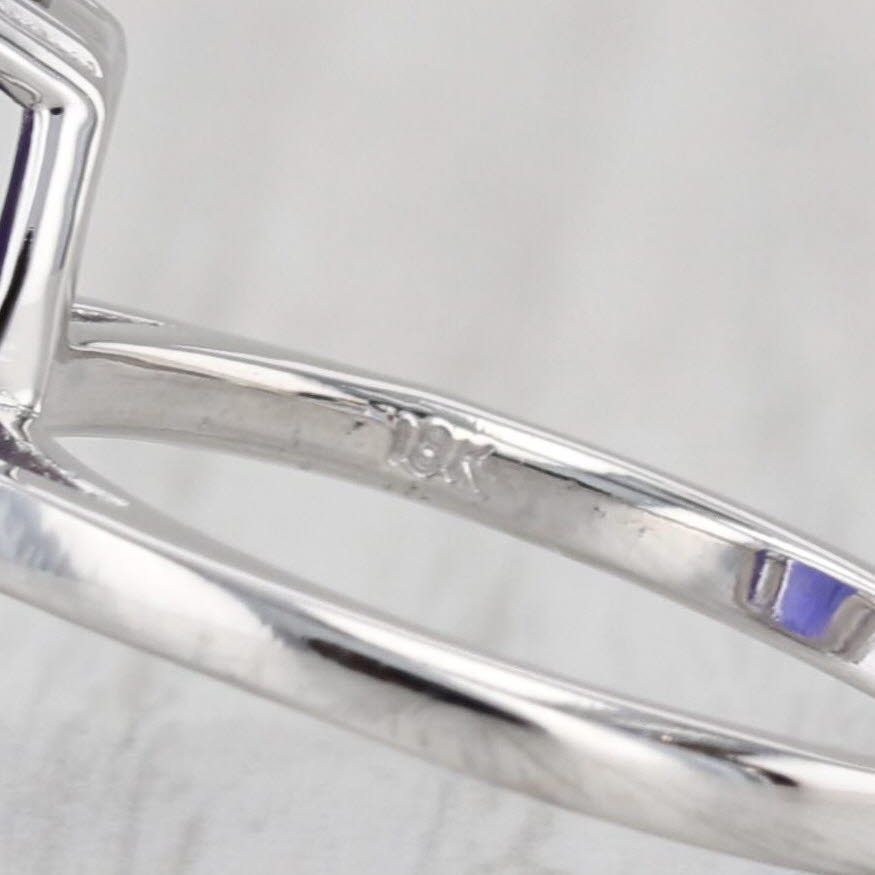 12.92ctw Cushion GIA Tanzanite Diamond Hearts Ring 18k White Gold Size 7