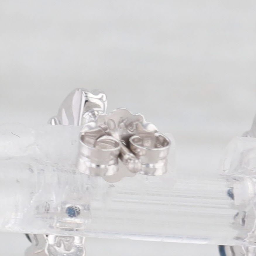 Light Gray 0.60ctw Blue Sapphire Diamond J-Hook Earrings 10k White Gold Half Hoop Drops