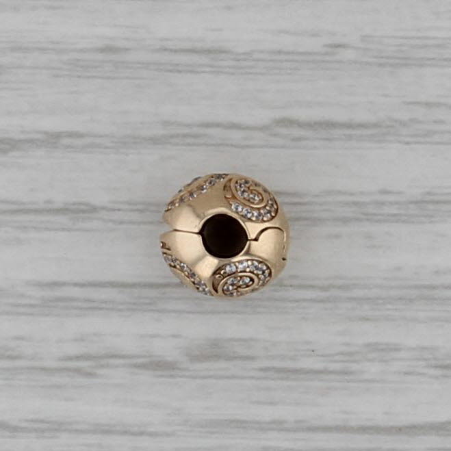 Pandora Mickey Mouse 14k Gold Lock Charm Cubic Zirconia Disney Park Exclusive