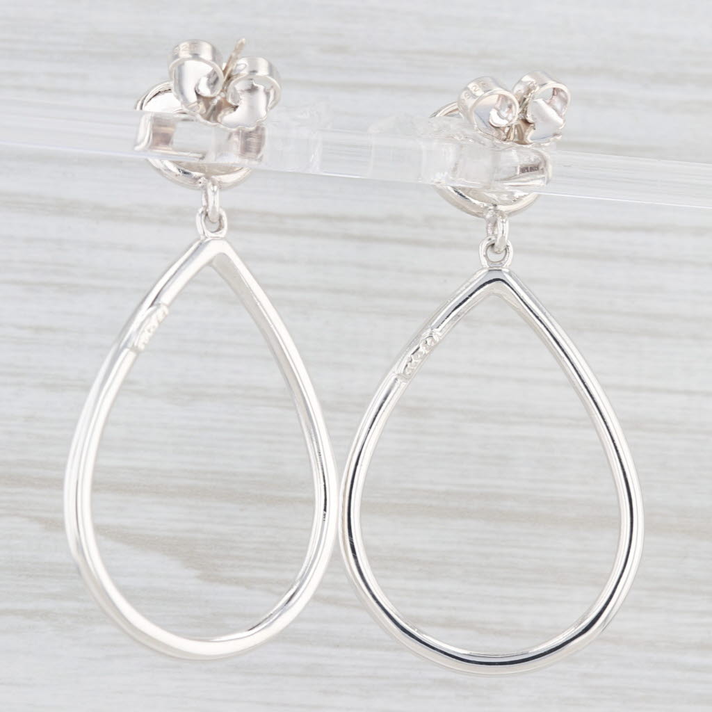Light Gray Slane & Slane 4ctw Colorless White Topaz Teardrop Earrings Sterling Silver