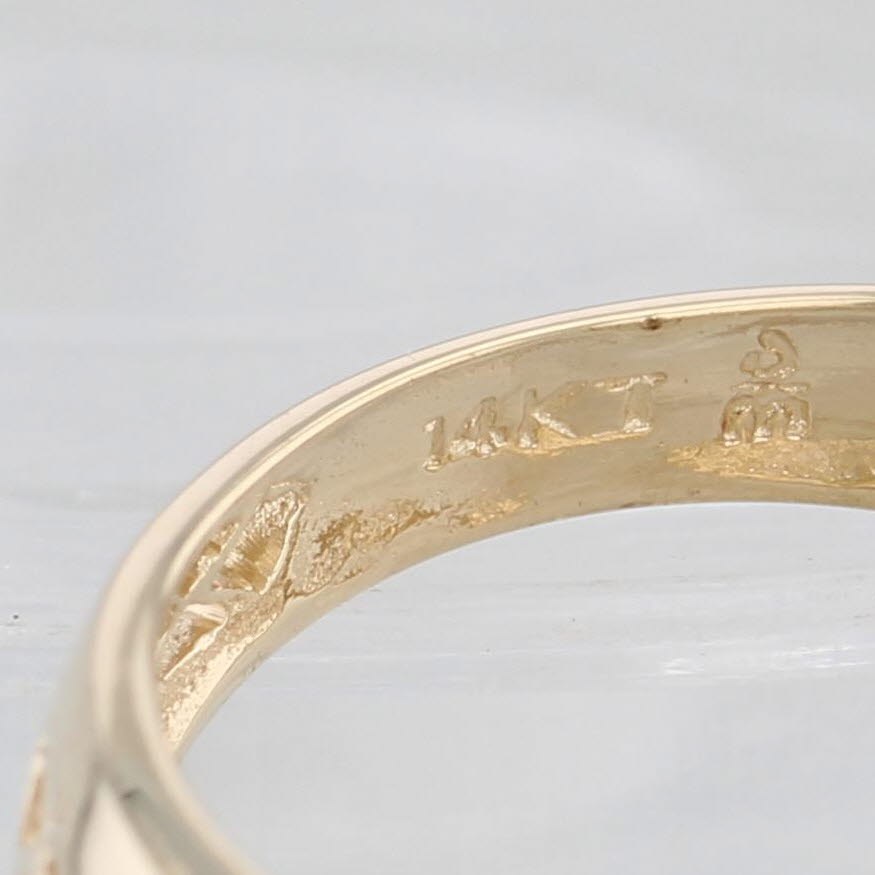 Light Gray 0.12ctw Diamond Crosshatch Ring 14k Yellow Gold Size 7.25