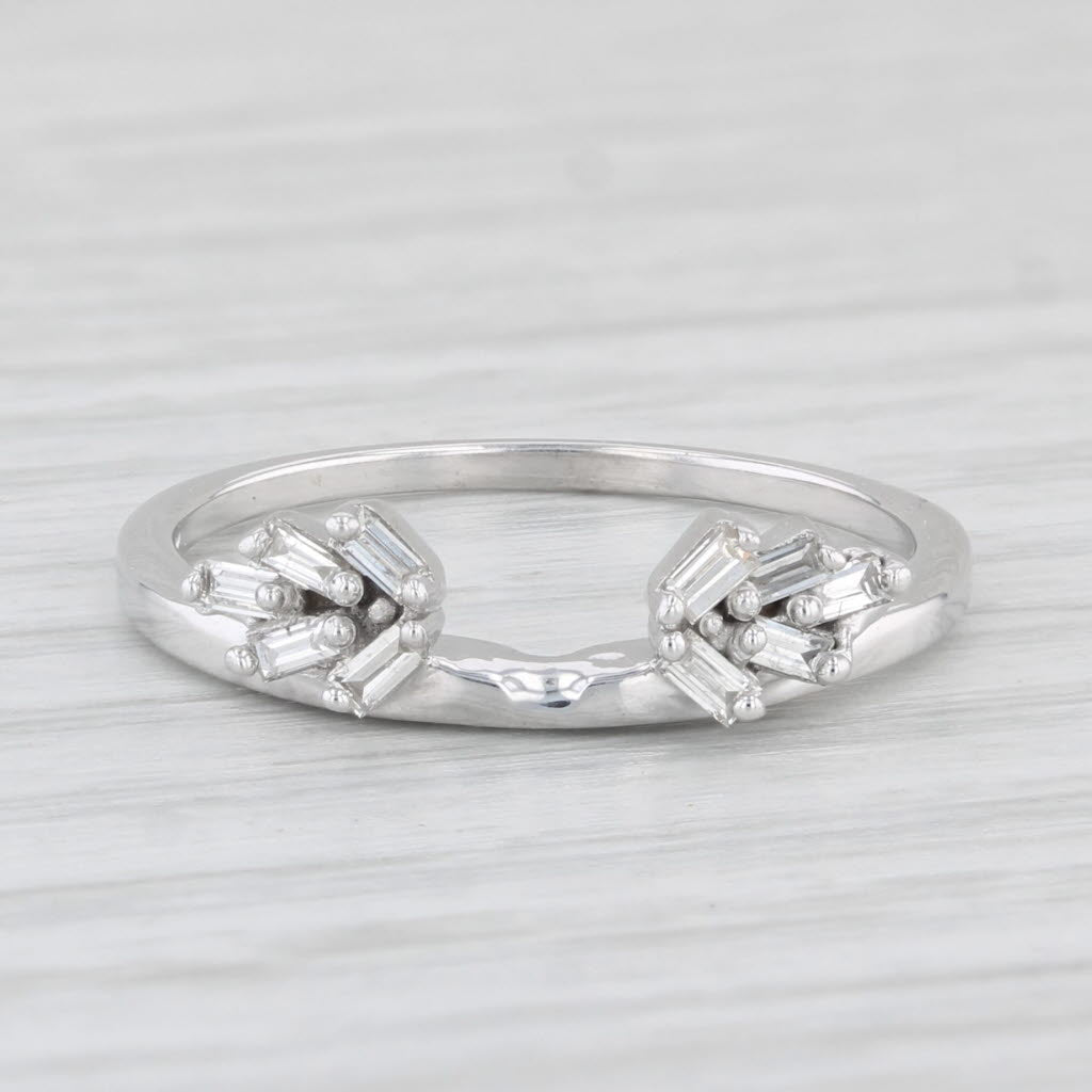 Light Gray 0.22ctw Diamond Ring Jacket Guard 14k White Gold Size 7.25 Wedding Band