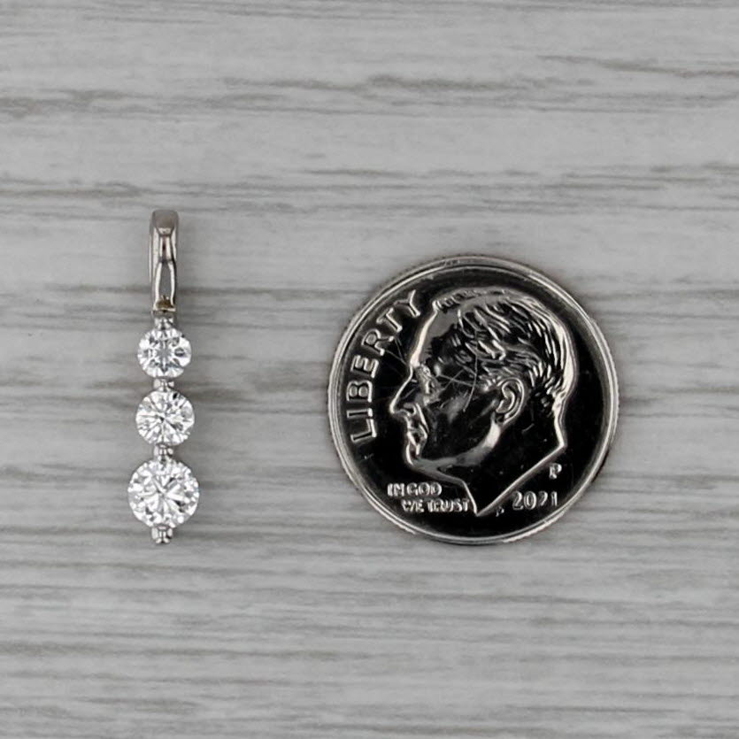 0.51ctw 3-Stone Diamond Journey Pendant 14k White Gold