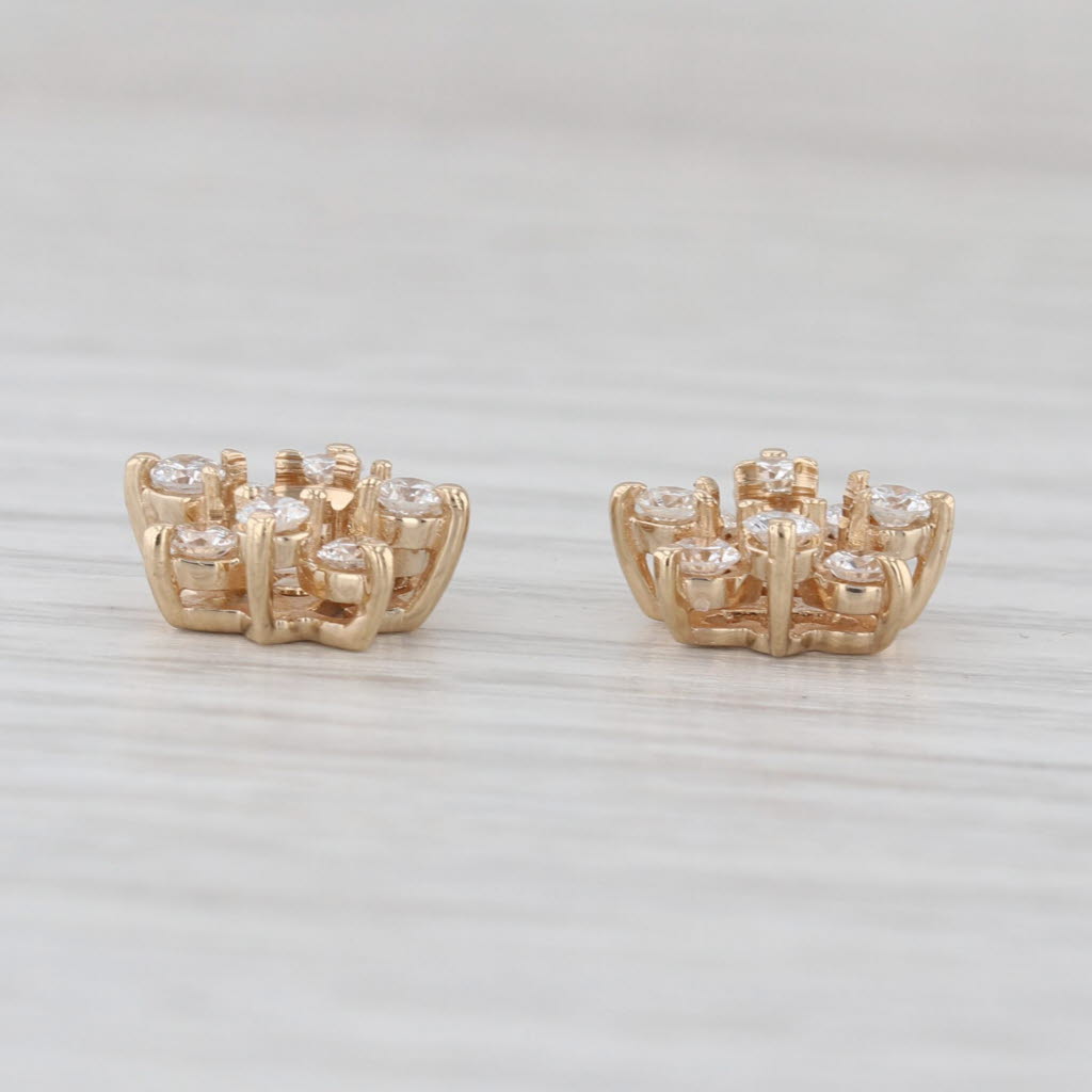 0.62ctw Diamond Earring Jackets 14k Yellow Gold Enhancers for Studs
