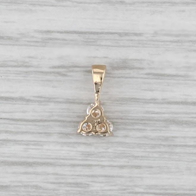 0.25ctw Diamond 3-Stone Small Drop Pendant 14k Yellow Gold