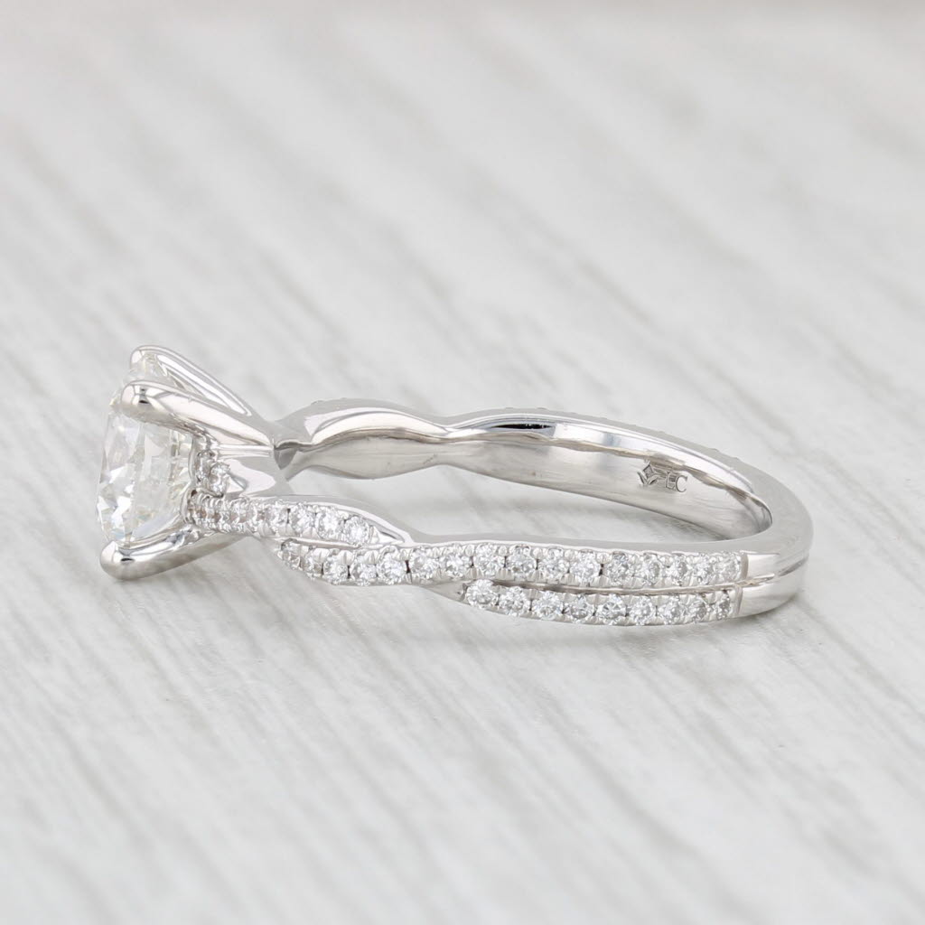 Light Gray 1.47ctw Round Diamond Engagement Ring 18k White Gold Size 5.5