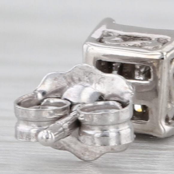 0.22ctw Princess Diamond Stud Earrings 10k White Gold Cluster Studs