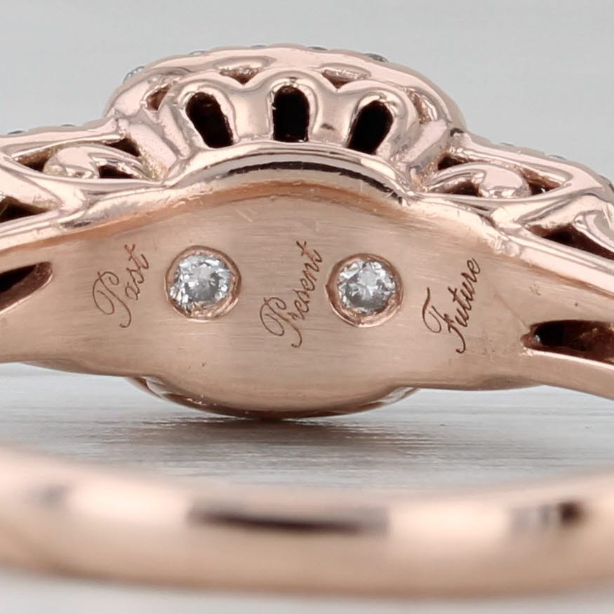 Gray 0.50ctw Diamond Halo Engagement Ring 10k Rose Gold Size 7