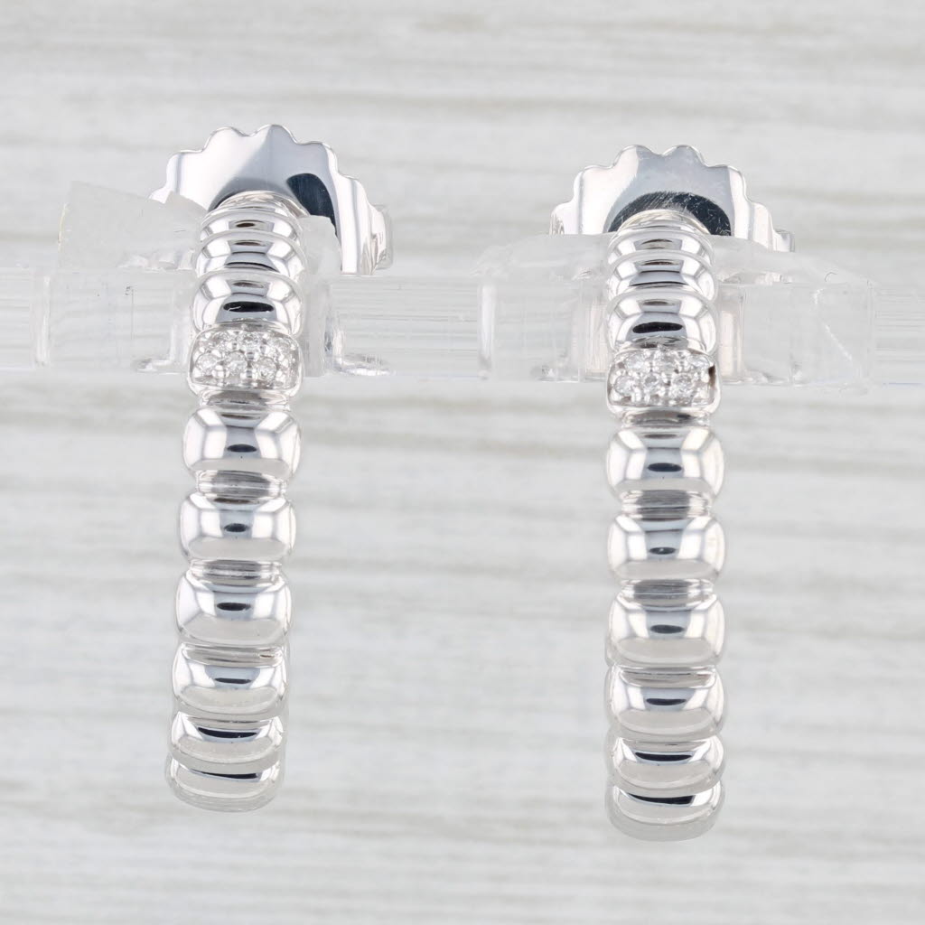 Light Gray John Hardy Bedeg Collections Diamond Hoop Earrings Sterling Silver
