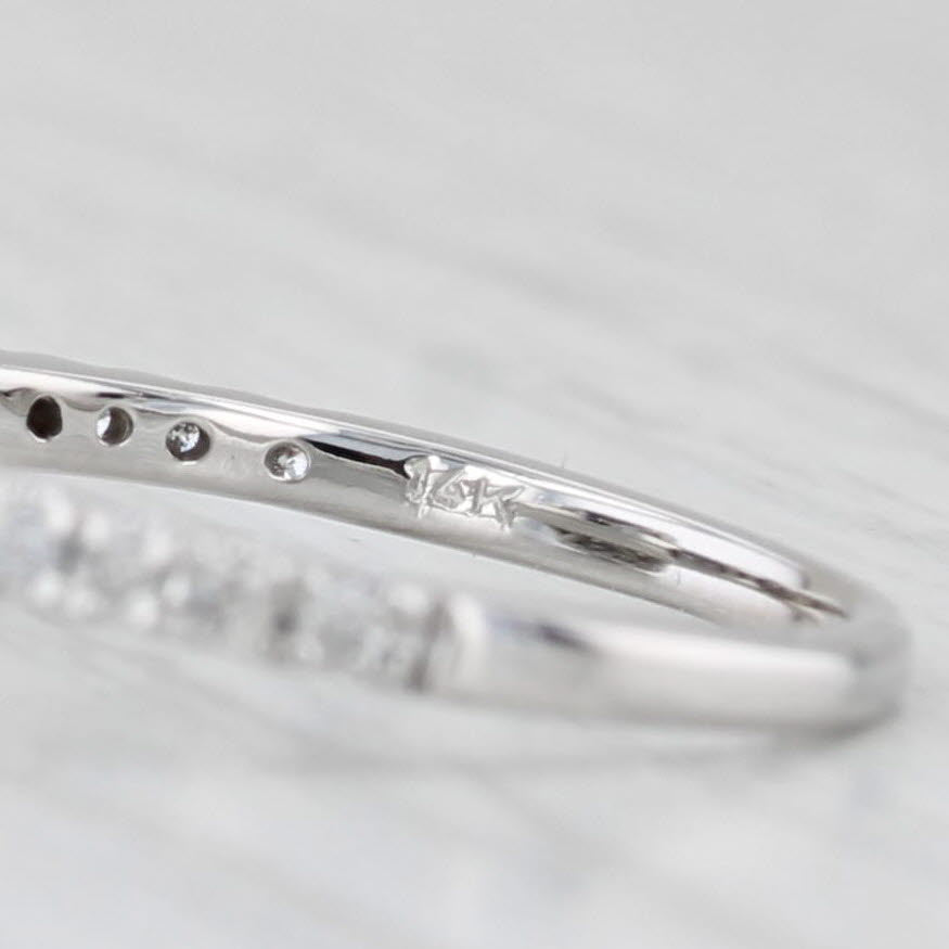 Light Gray 0.66ctw Diamond Halo Engagement Ring 14k White Gold Size 6