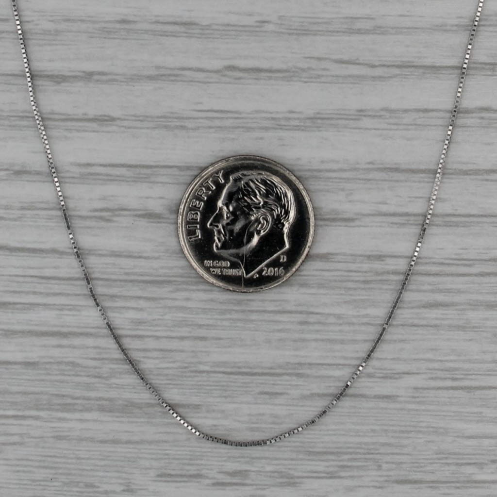 18.5" 0.5mm Box Chain Necklace 14k White Gold