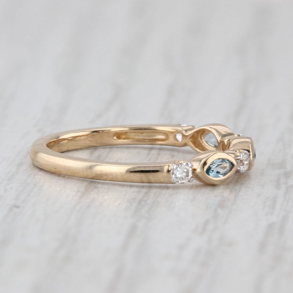New 0.38ctw Topaz Diamond Ring 10k Gold Stackable Wedding Band Size 7