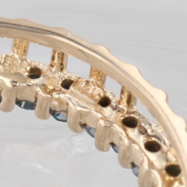 0.47ctw Teal Diamond Eternity Circle Pendant 14k Yellow Gold Floating Drop