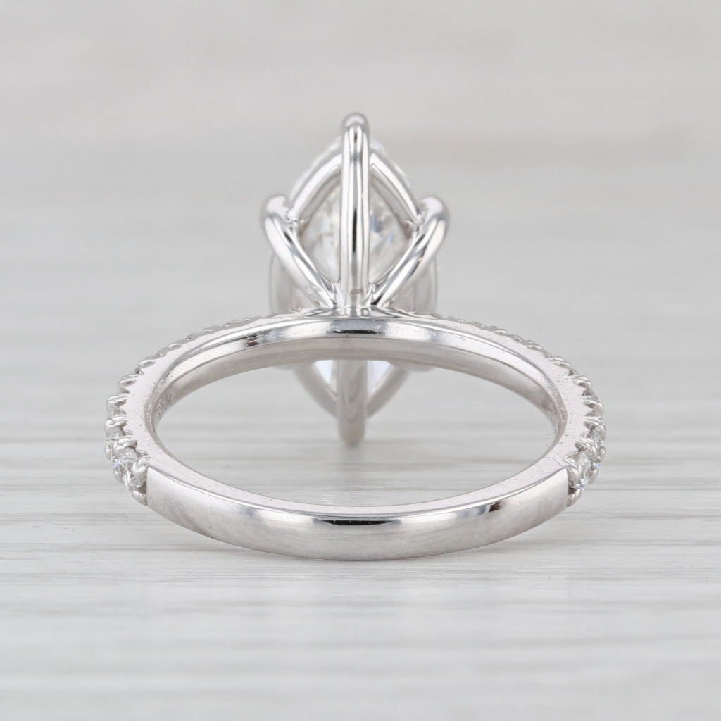 New IGI 3.55ctw Marquise Lab Grown Diamond Engagement Ring 14k Gold Size 6