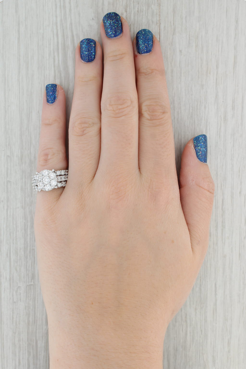 Gray 3.37ctw Diamond Engagement Ring Wedding Bands Soldered Bridal Set 10k Gold Sz 6