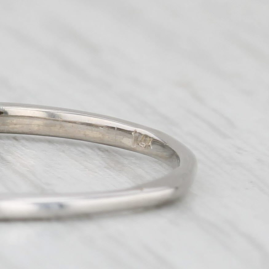 Light Gray Diamond Stackable Ring 14k White Gold Wedding Band Size 9