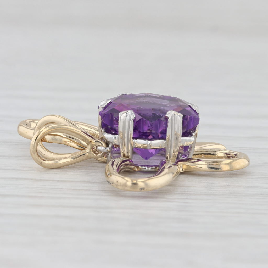 Light Gray Star Amethyst Solitaire Butterfly Pendant 18k Yellow Gold Platinum