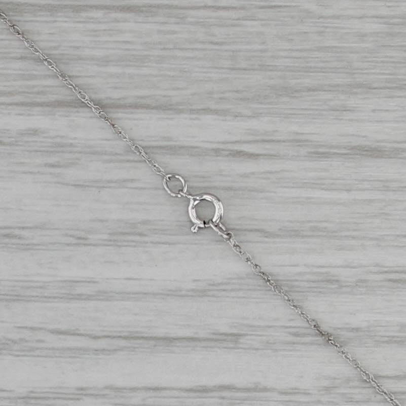 0.25ctw Princess Diamond Pendant Necklace 10k White Gold 16" Rope Chain