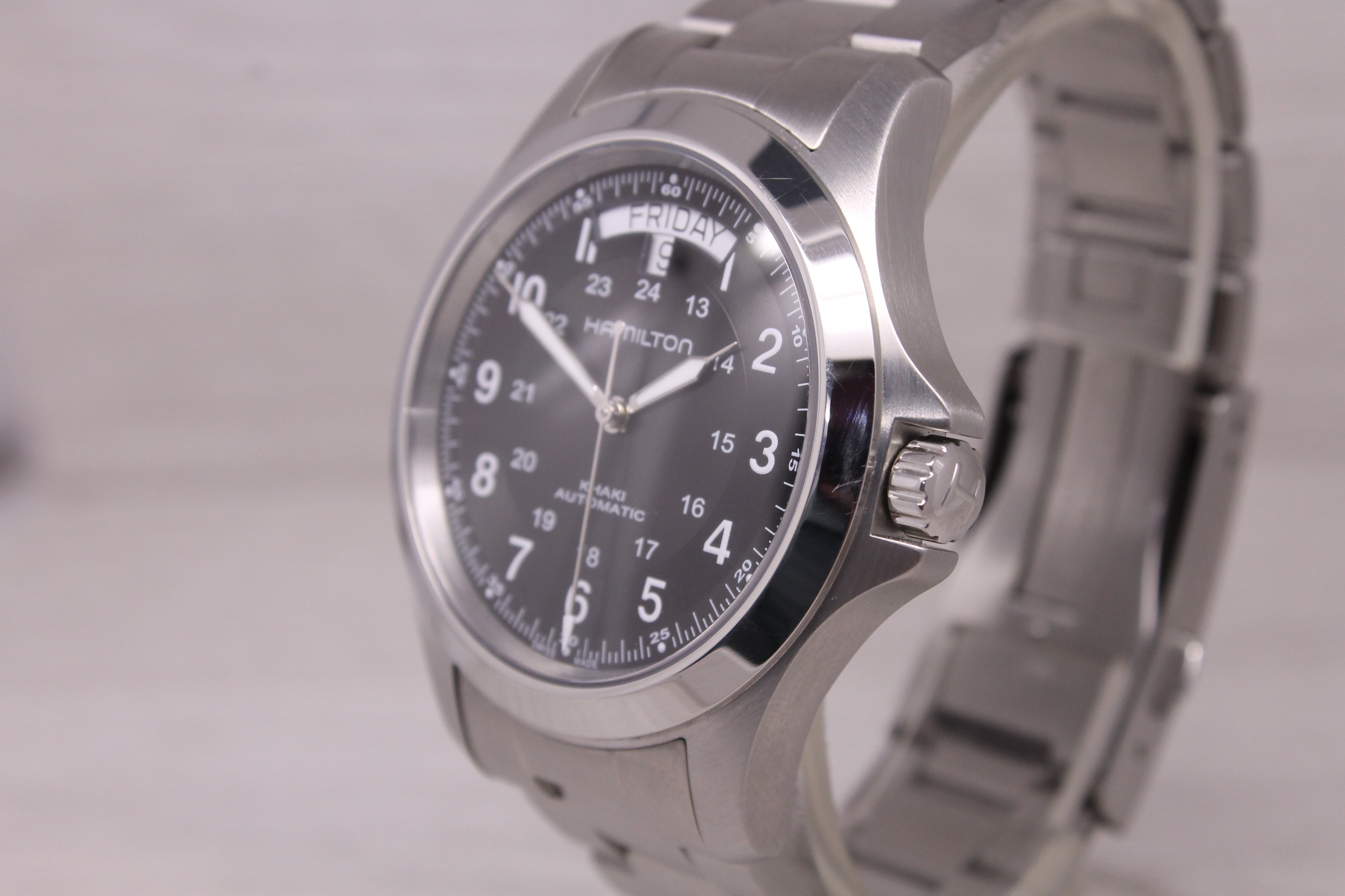 Hamilton Khaki Field King Mens Watch 40mm Steel Swiss Day Date Auto H644550 Box