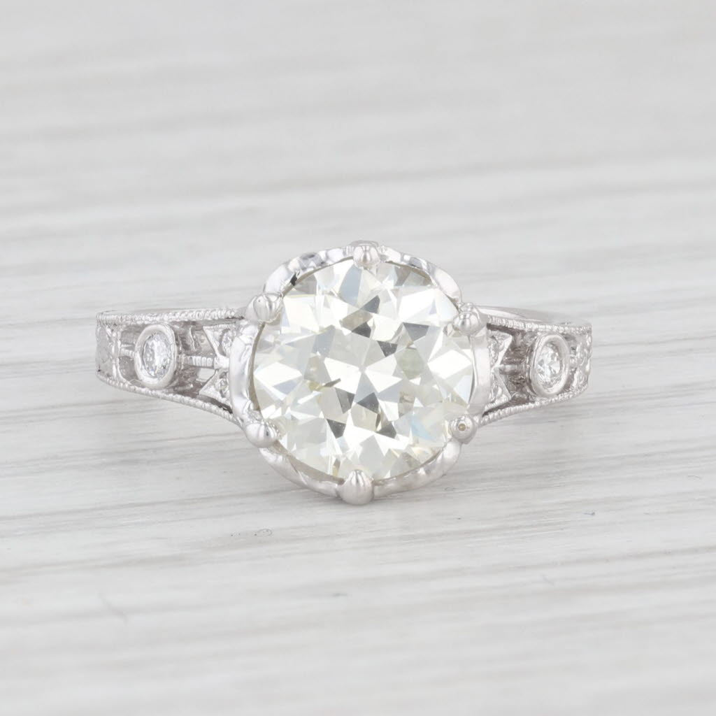 Light Gray Neil Lane 1.83ctw VS1 Diamond Engagement Ring 900 Platinum GIA Round Solitaire