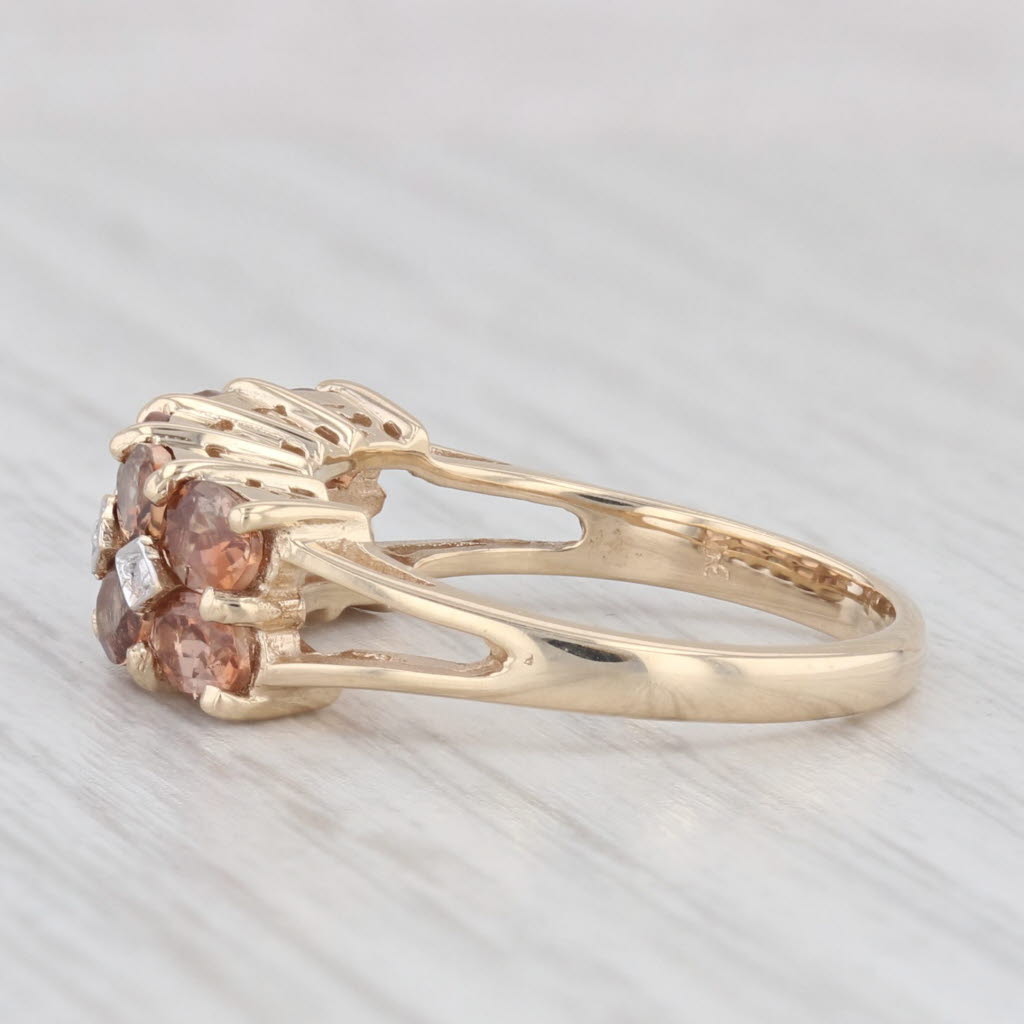 Light Gray 1.90ctw Andesine Labradorite Diamond Ring 10k Yellow Gold Size 6