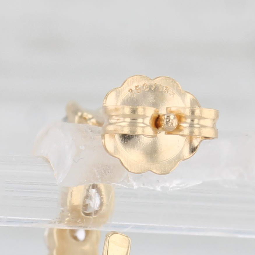 Light Gray 0.65ctw Diamond Journey J-Hook Earrings 18k Yellow Gold Pierced Drops