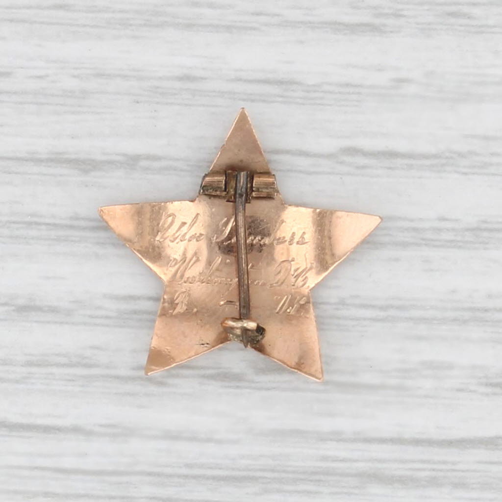 Antique PEO Sorority Star Badge 13k-14k Gold Vintage Nonprofit Society Pin