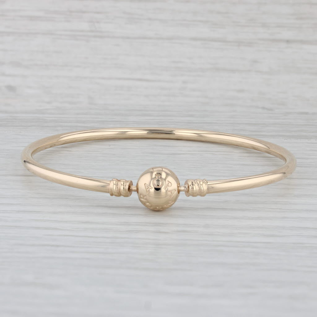 Gray Authentic Pandora Gold Bangle Charm Bracelet 550713 14k 7.5" 19cm