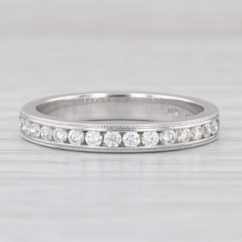 Hearts on Fire 0.36ctw Diamond Wedding Band 18k White Gold Sz 6.75-7 Anniversary