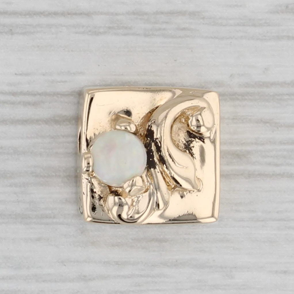 Gray Vintage Richard Klein Opal Slide Bracelet Charm 10k Yellow Gold