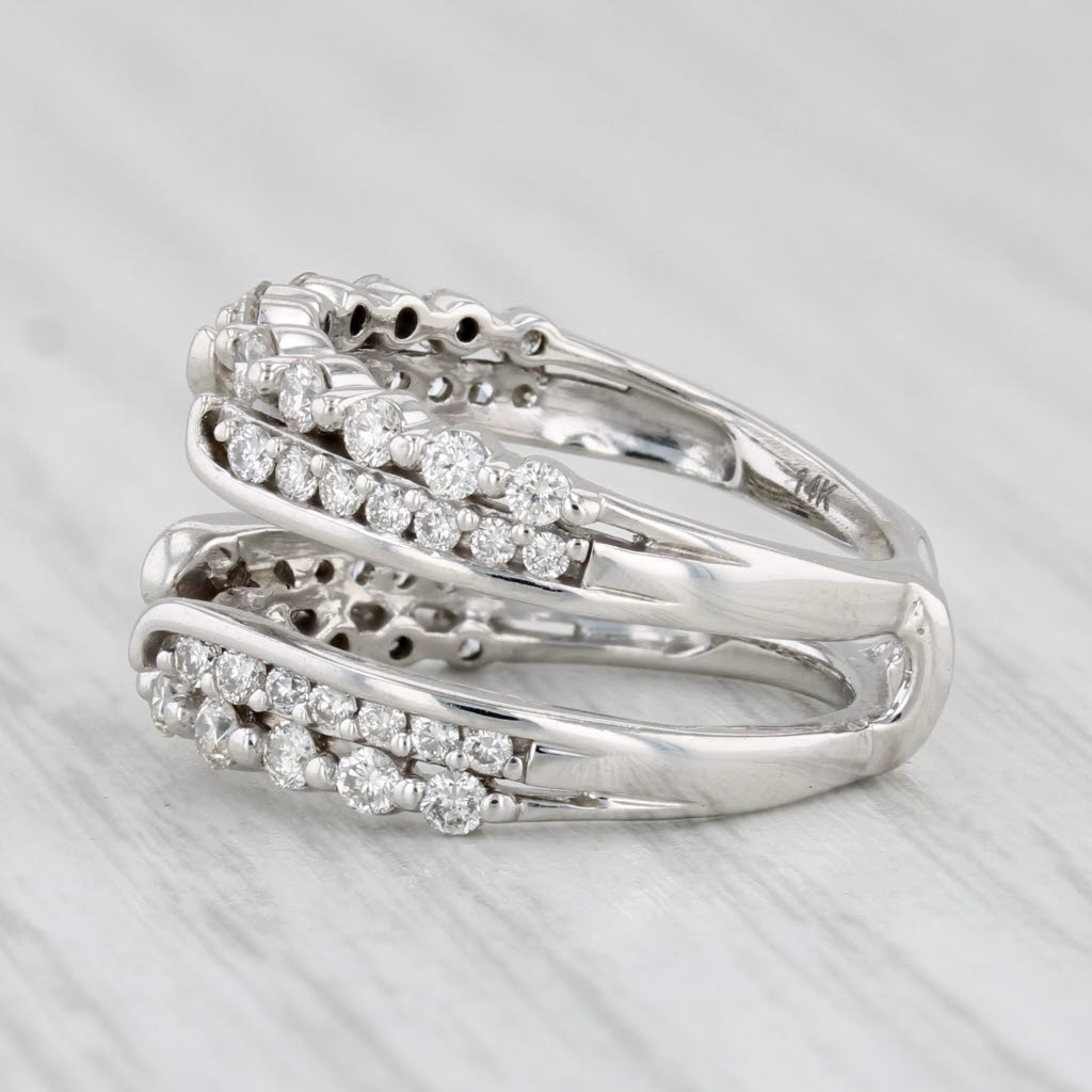 Light Gray 0.75ctw Diamond Ring Jacket Guard 14k White Gold Size 4 Wedding Band