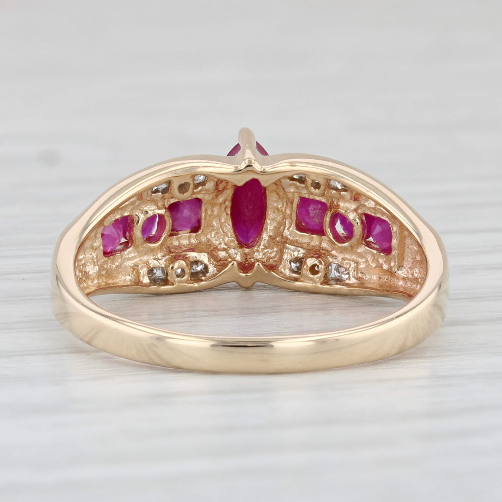 Light Gray 1.18ctw Marquise Ruby Diamond Ring 14k Yellow Gold Size 9