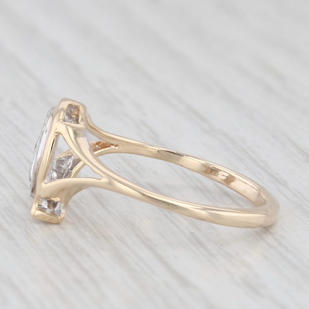 Light Gray Diamond Horseshoe Ring 10k Yellow Gold Size 7 Western Good Luck