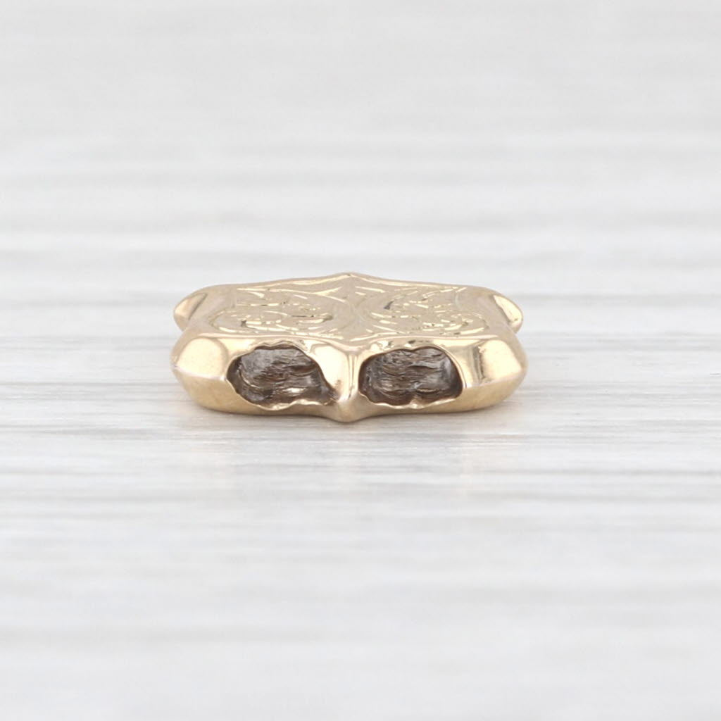 Antique Slide Bracelet Charm 14k Yellow Gold Ornate