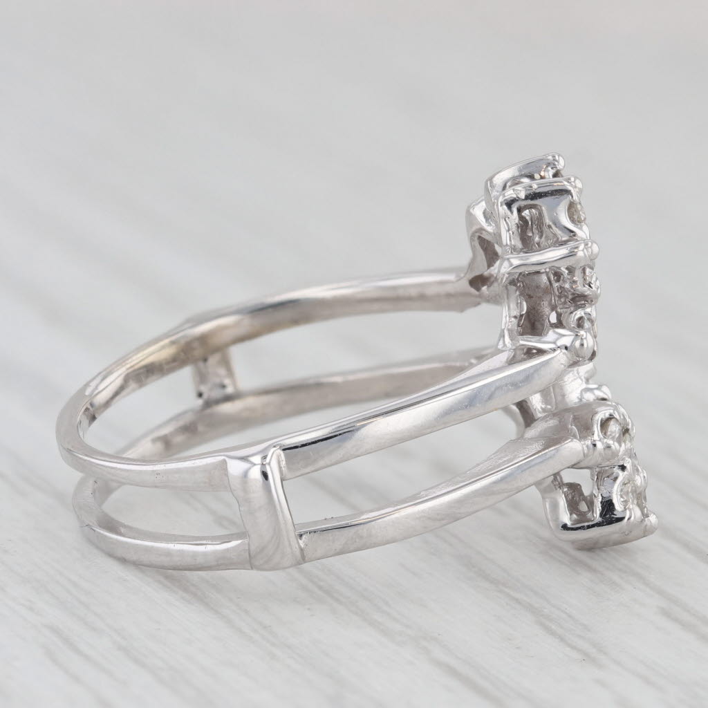 Light Gray 0.50ctw Diamond Ring Jacket Guard Wedding Bridal 14k White Gold Size 8.25
