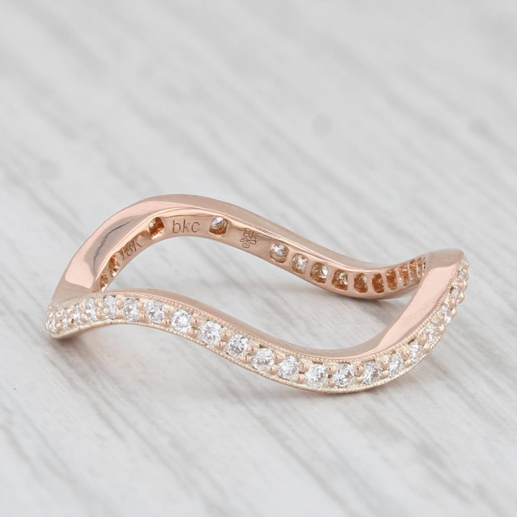 Light Gray New Beverley K 0.35ctw Contoured Curved Diamond Eternity Ring 18k Rose Gold Band