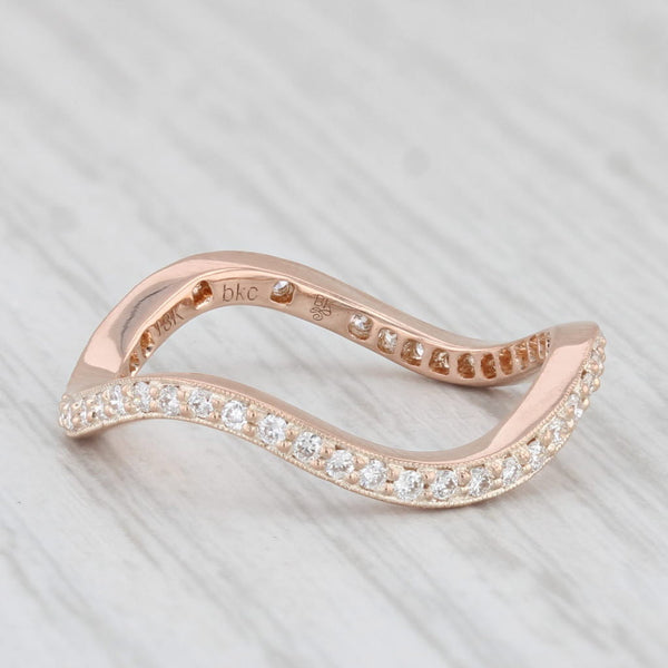 New Beverley K 0.35ctw Contoured Curved Diamond Eternity Ring 18k Rose Gold Band