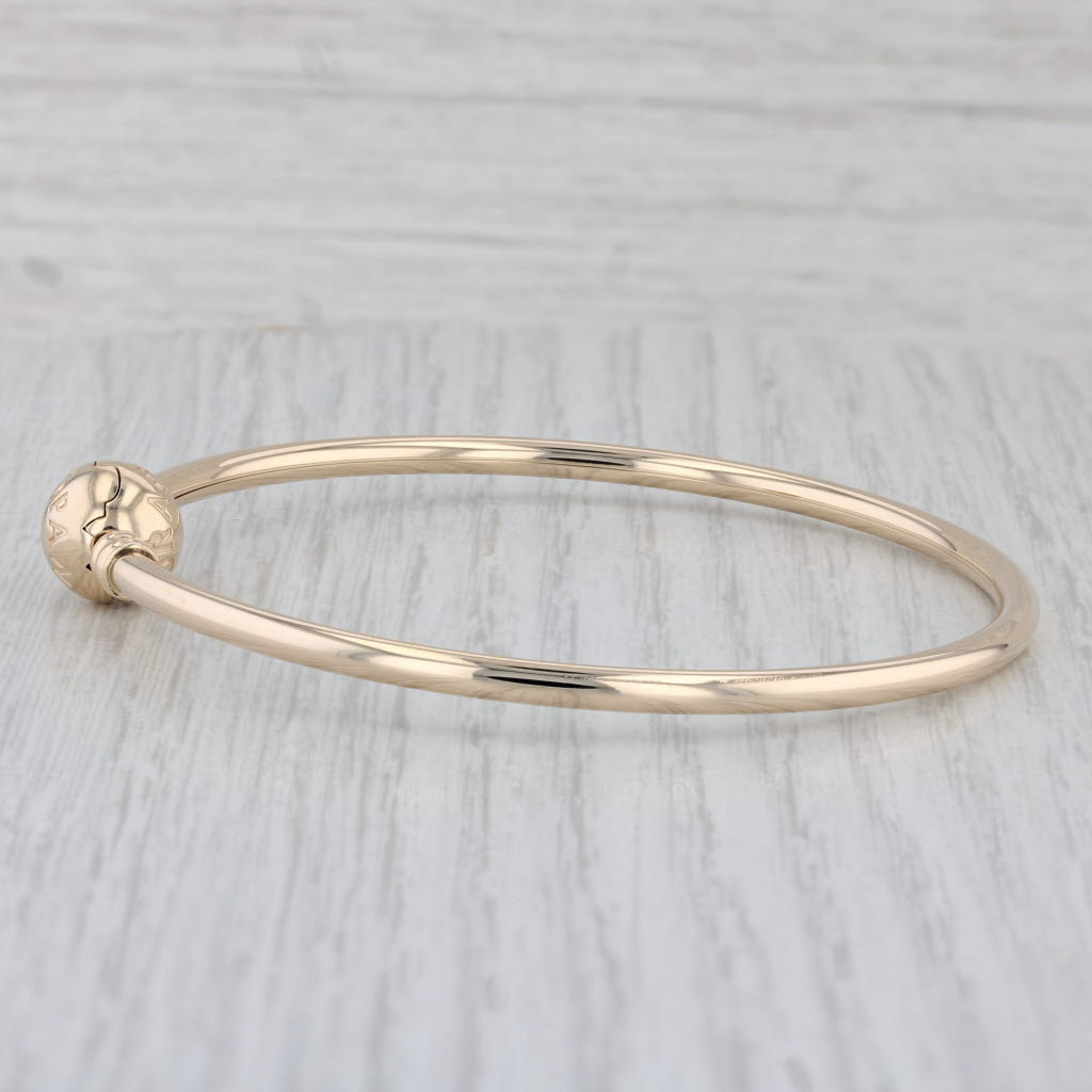 Gray Authentic Pandora Gold Bangle Charm Bracelet 550713 14k 7.5" 19cm