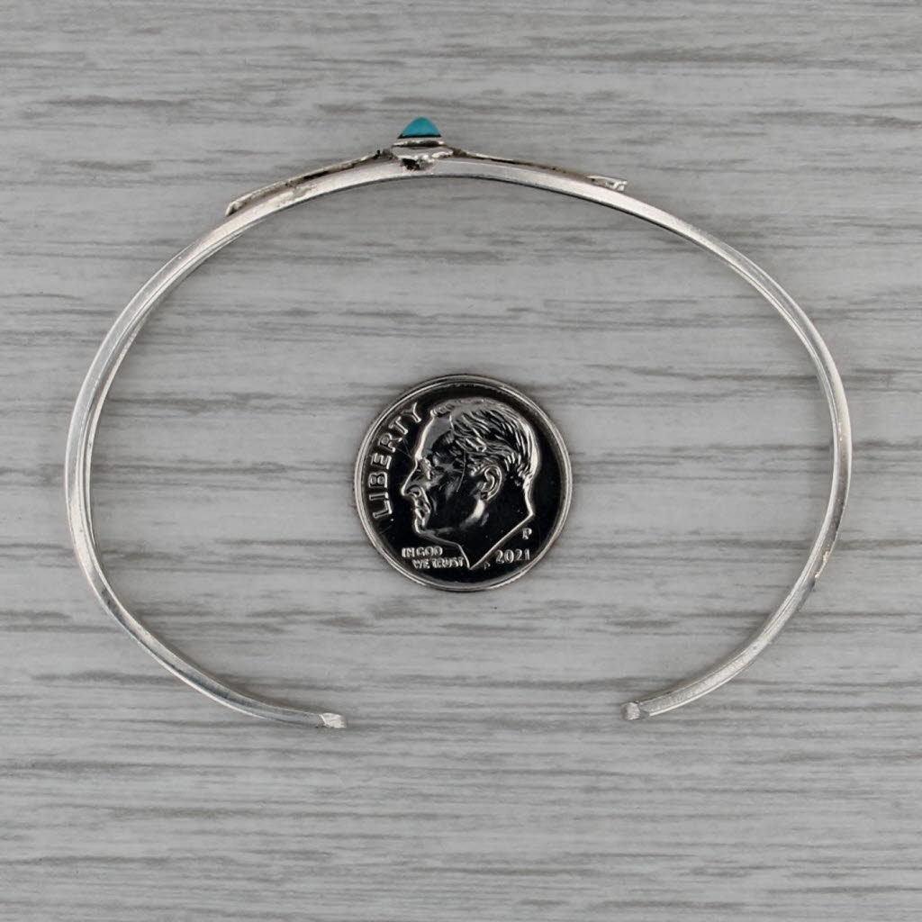 Vintage Southwestern Turquoise Eagle Cuff Bracelet Sterling Silver 6.75"