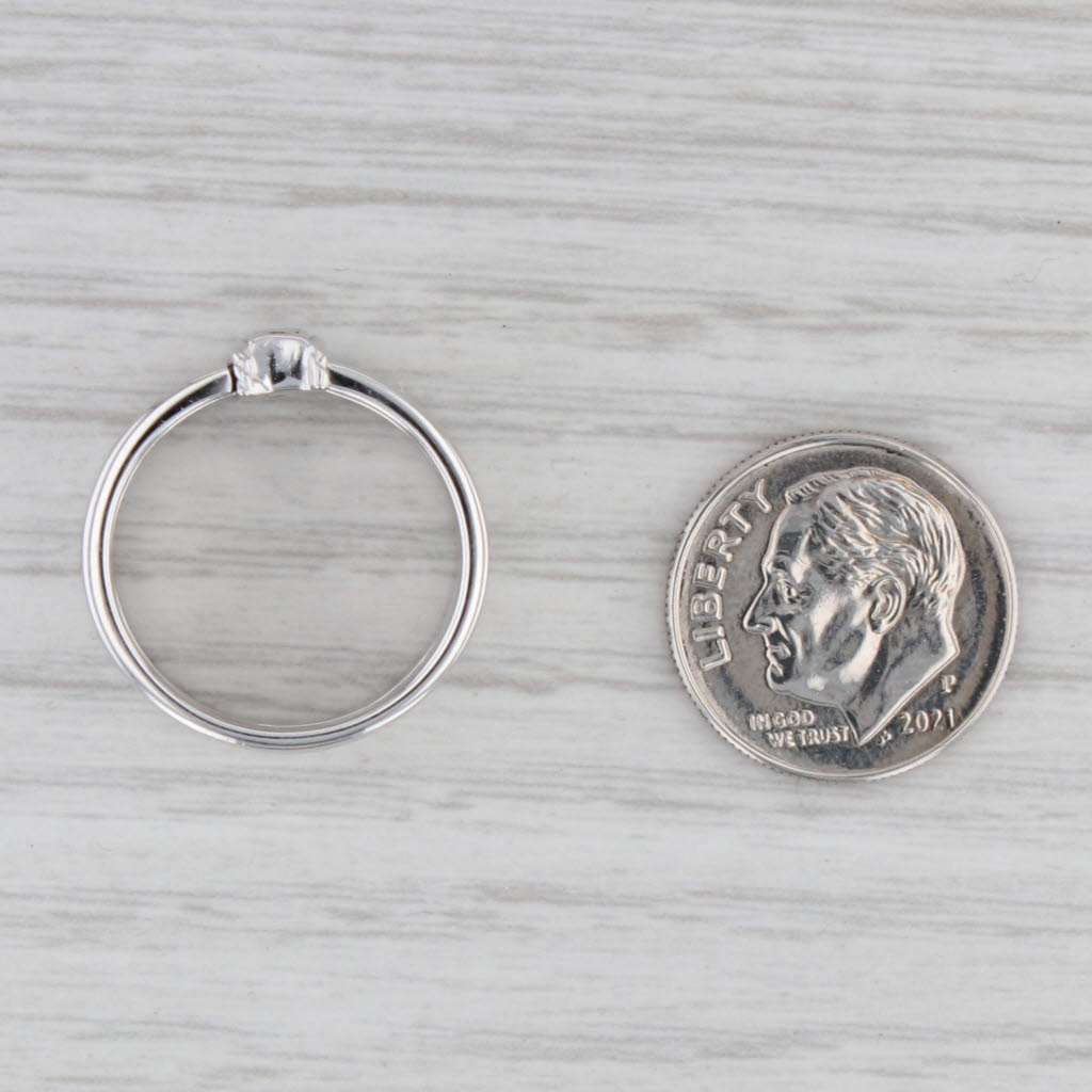 Diamond 3-Stone 3-Band Ring 18k White Gold Size 6 Penny Preville