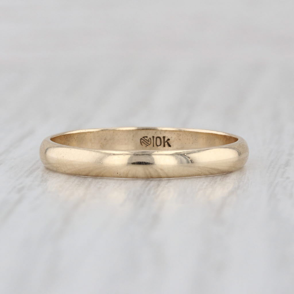 Size 9.25 Wedding Band 10k Yellow Gold Stackable Ring