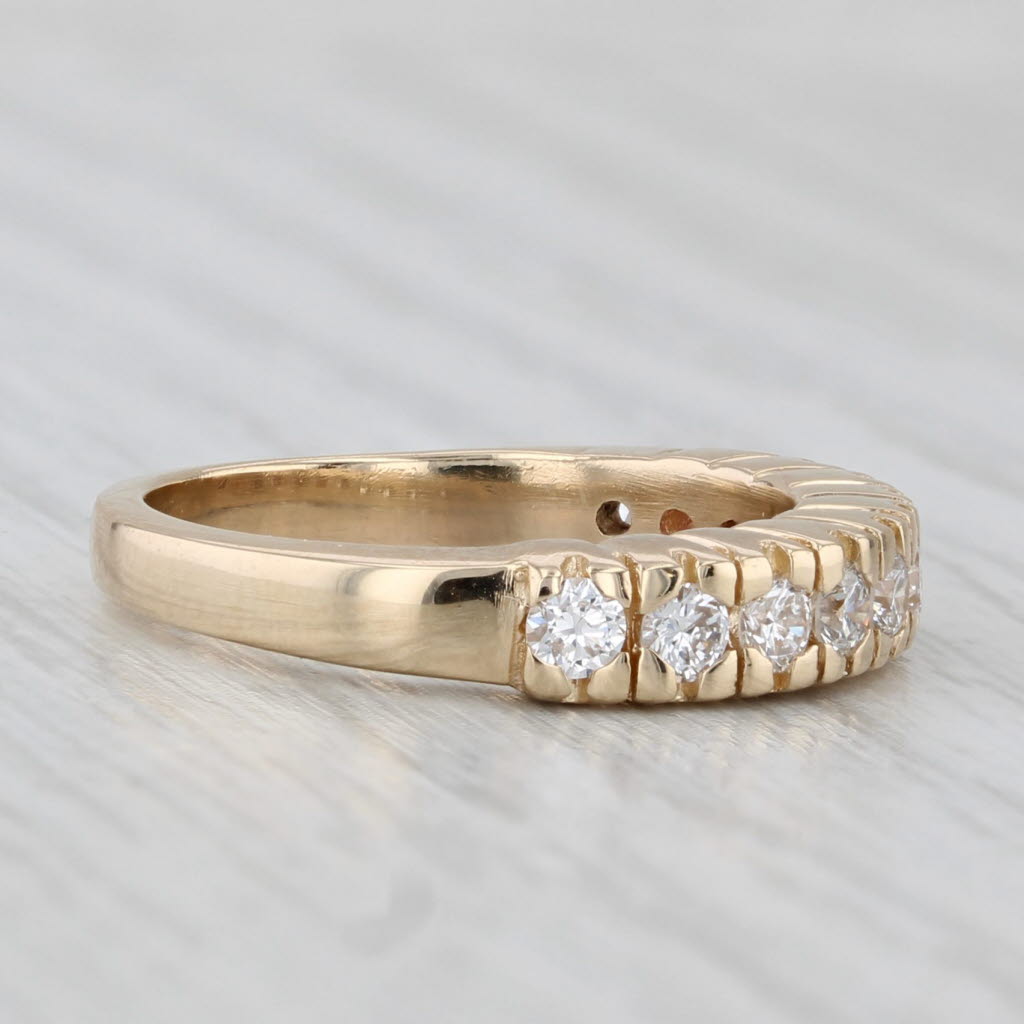 Light Gray New 0.44ctw Lab Created Diamond Ring 14k Yellow Gold Stackable Wedding Band