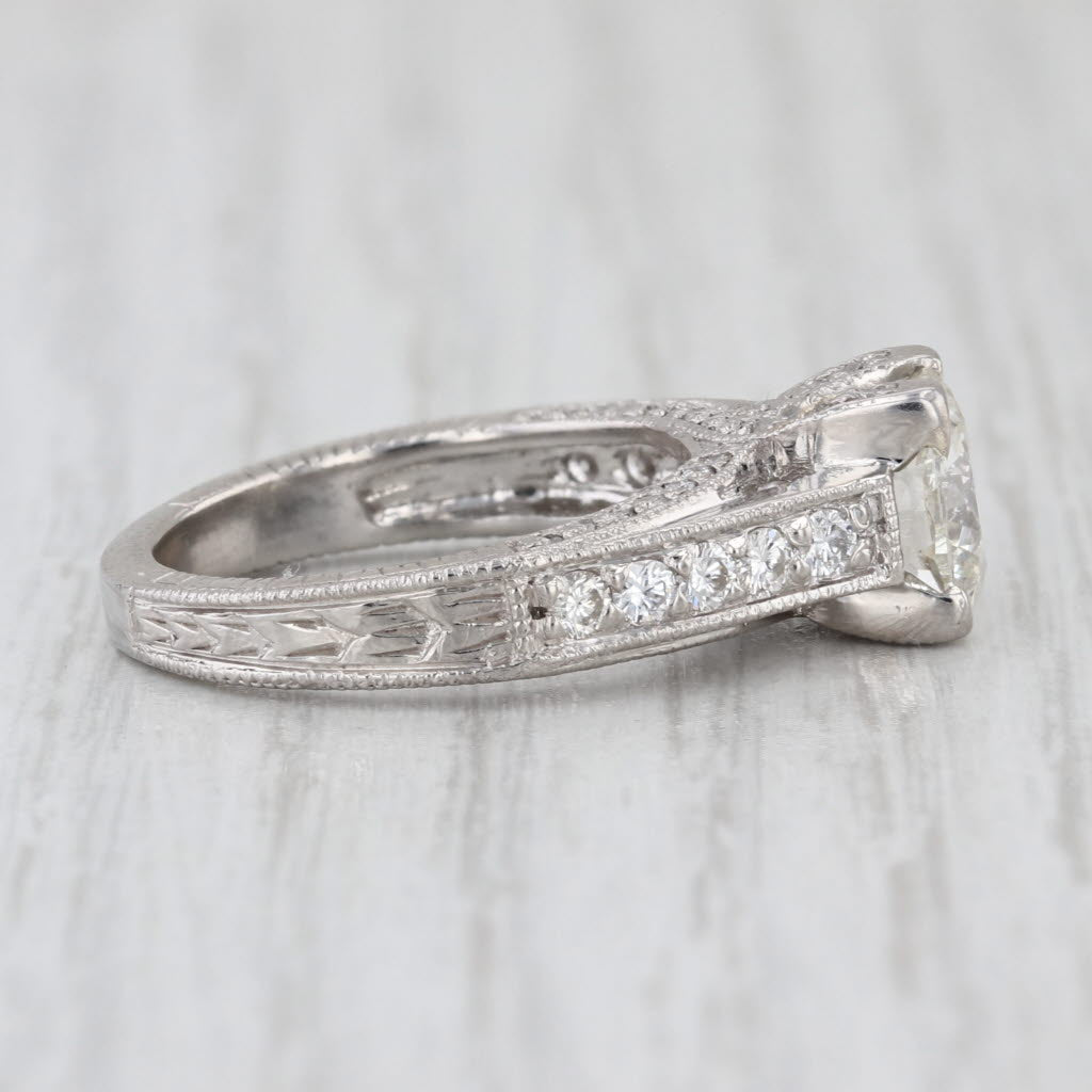 2.47ctw Round Diamond Engagement Ring Platinum Size 6.25 GIA Cathedral Band