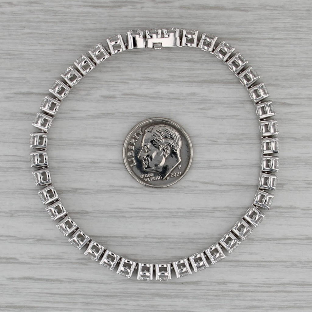 New 11.17ctw Lab Grown Diamond Tennis Bracelet 14k White Gold 7" 4.3mm