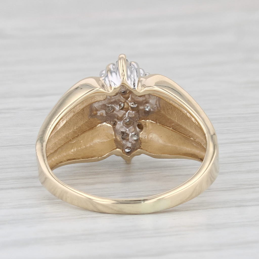 Light Gray 0.23ctw Diamond Cluster Ring 10k Yellow Gold Size 5