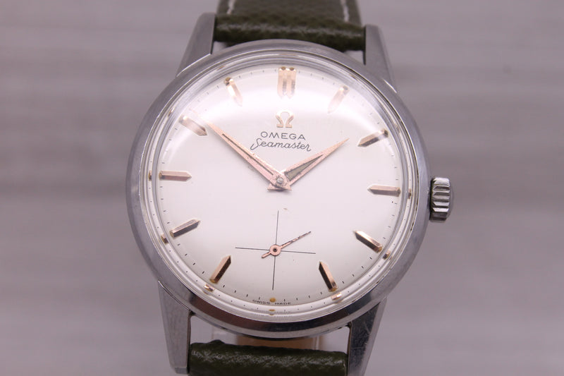 Vintage c.1960 Omega Seamaster Mens 35mm Steel Manual Watch c.268 14389 CLEAN