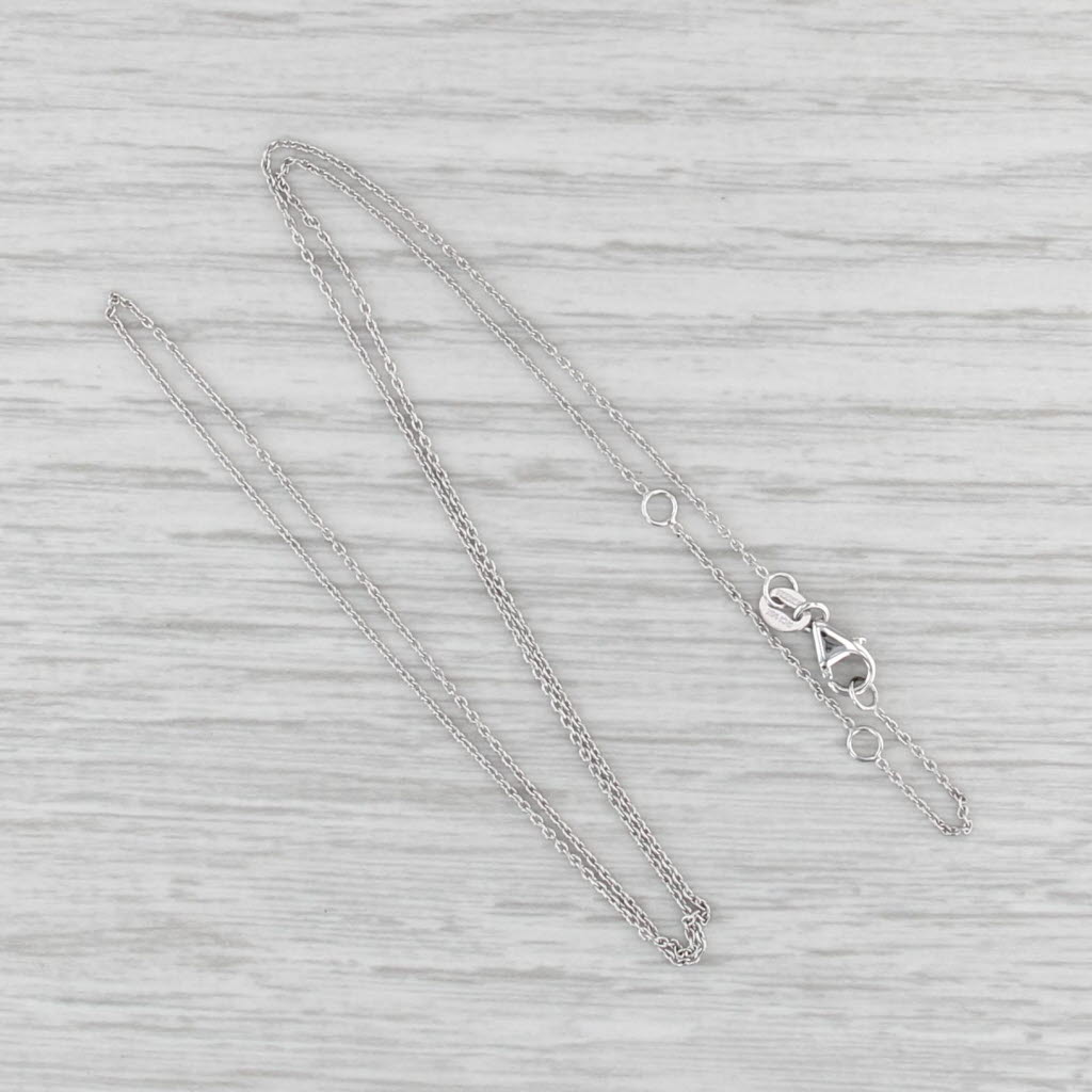 New Cable Chain Necklace 14k White Gold 0.9mm Adjustable 16" 17" 18"