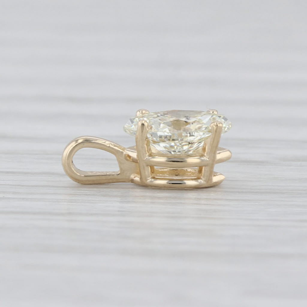 New 0.55ct Marquise Diamond Solitaire Pendant 14k Yellow Gold Small Drop