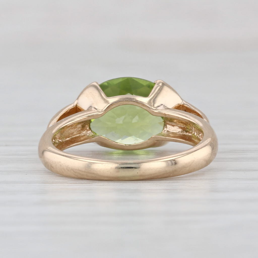 2.96ctw Peridot Diamond Ring 14k Yellow Gold Size 4.5